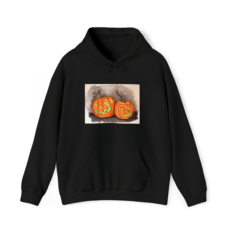 Thumbnail: Jack-o-Lantern Halloween Hoodie shown in black