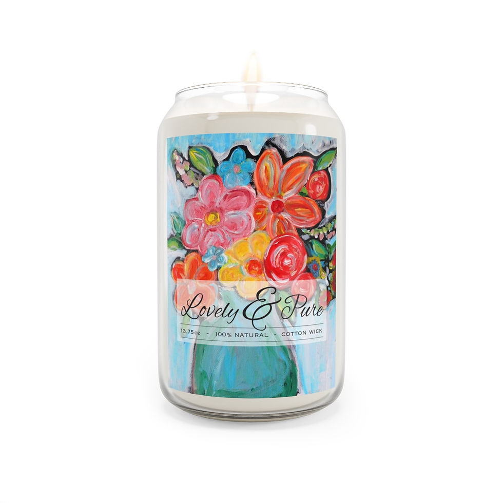 Thumbnail: Turquoise Flowers, Lovely & Pure Scented Candles