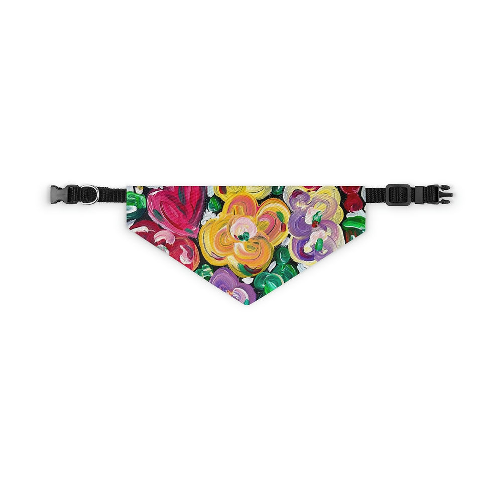 Thumbnail: Italian Summer Flowers Pet Bandana Collar in a small size