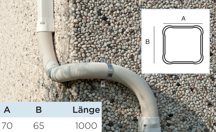 SpeediDuct flexibles Verbindungskit 70 x 65 mm x 1000 mm
