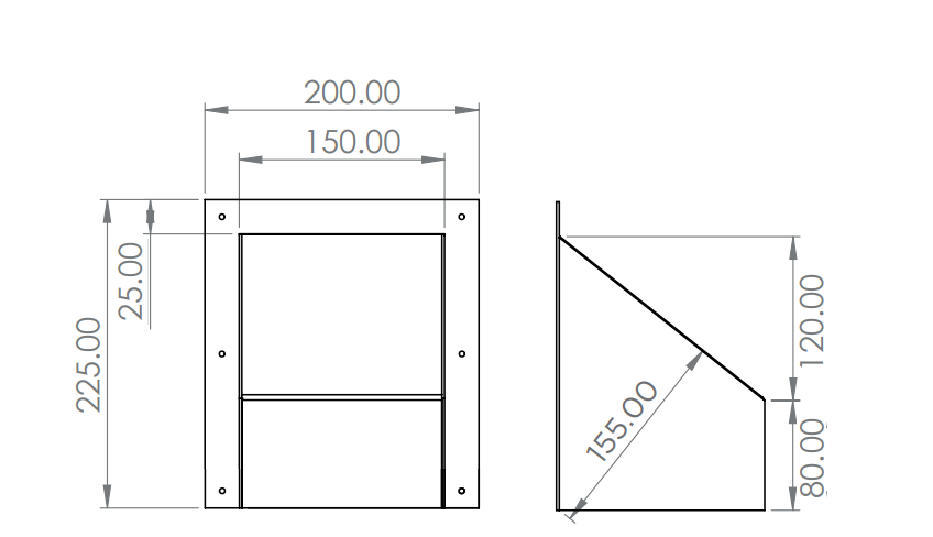 Wanddurchführung Aluminium 150 x 150 mm