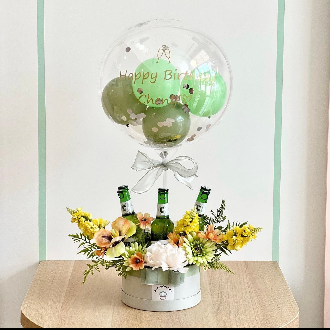 FlowerBox with Balloon and Beer