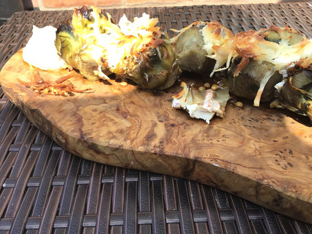 Artichokes with a lentil and quinoa stuffing