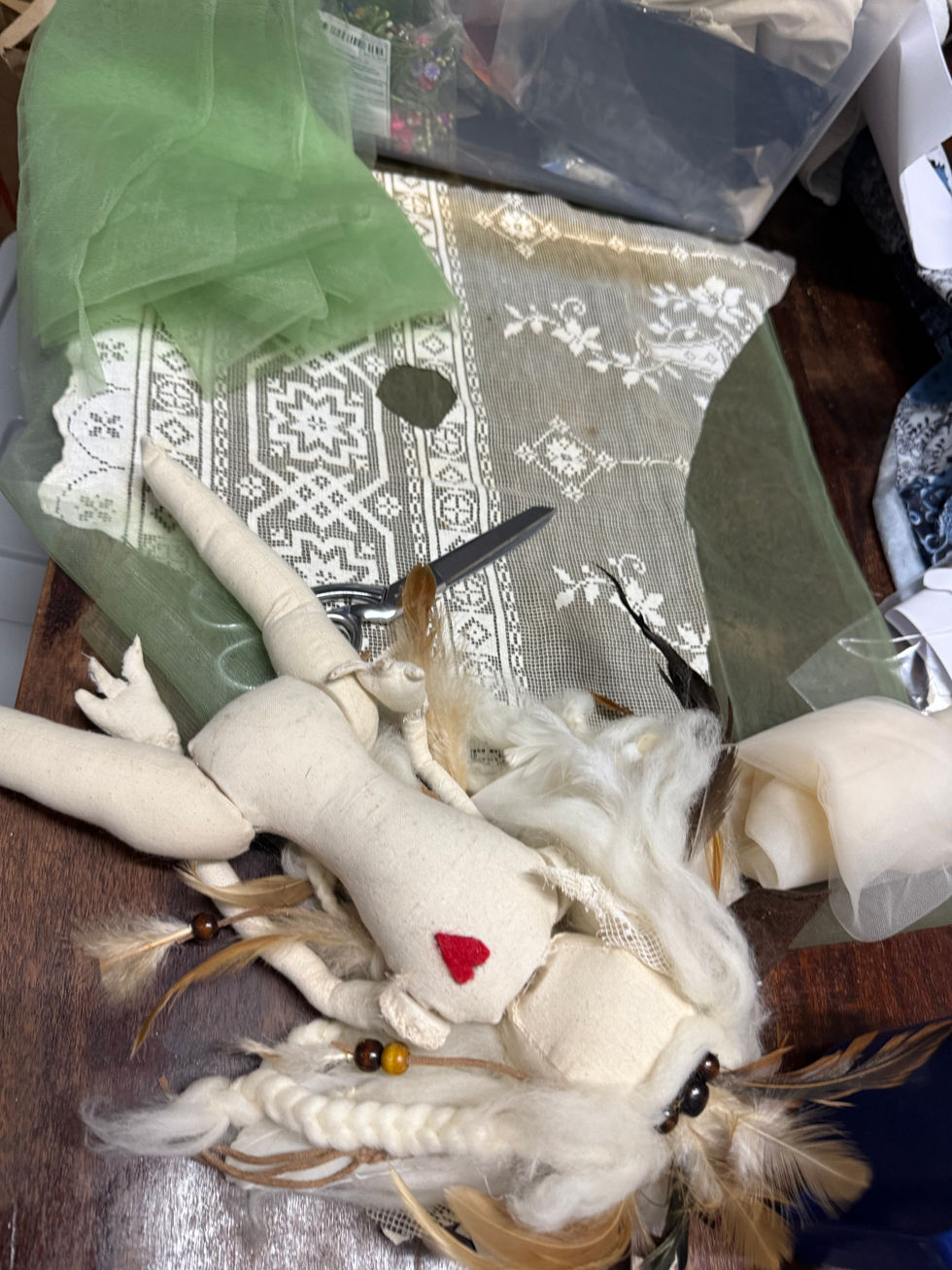 heart hair attached lace and fabric fitting