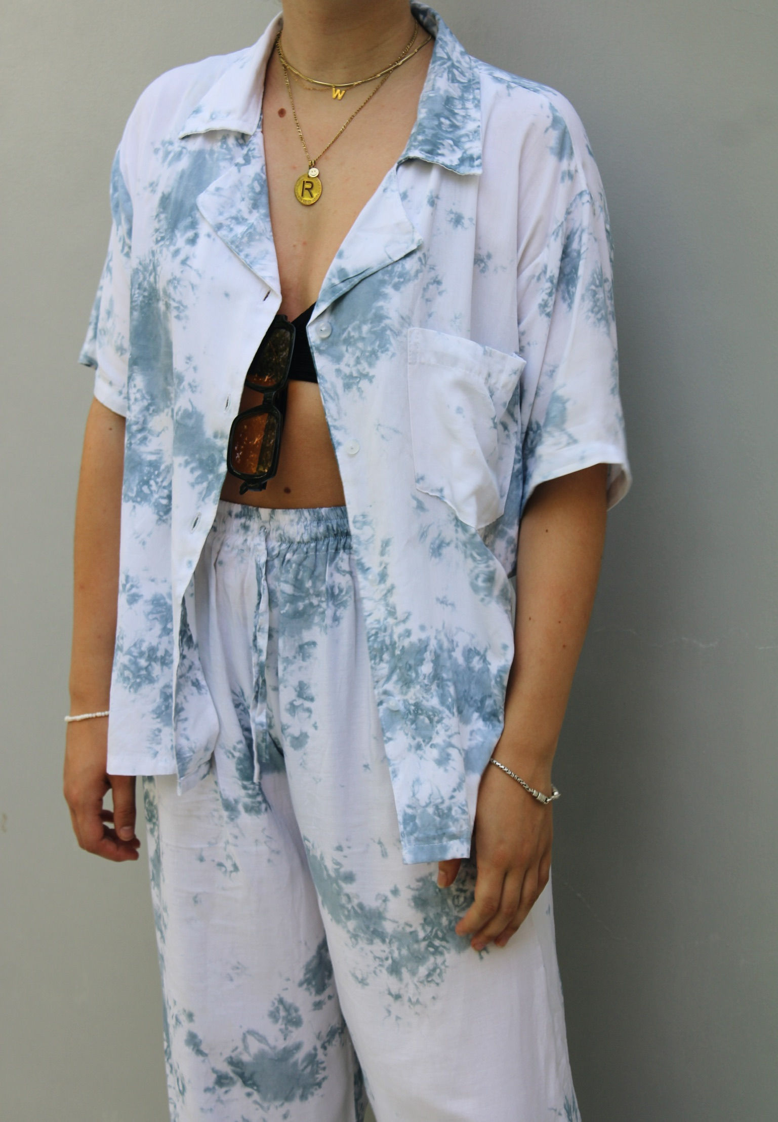 Tie & Dye blouse in white