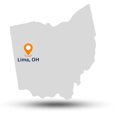 Lima, OH map for workers comp lawyer website
