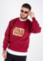 Thumbnail: SWEATSHIRT - GRAFFITTI CHEST LOGO - MAROON &YELLOW