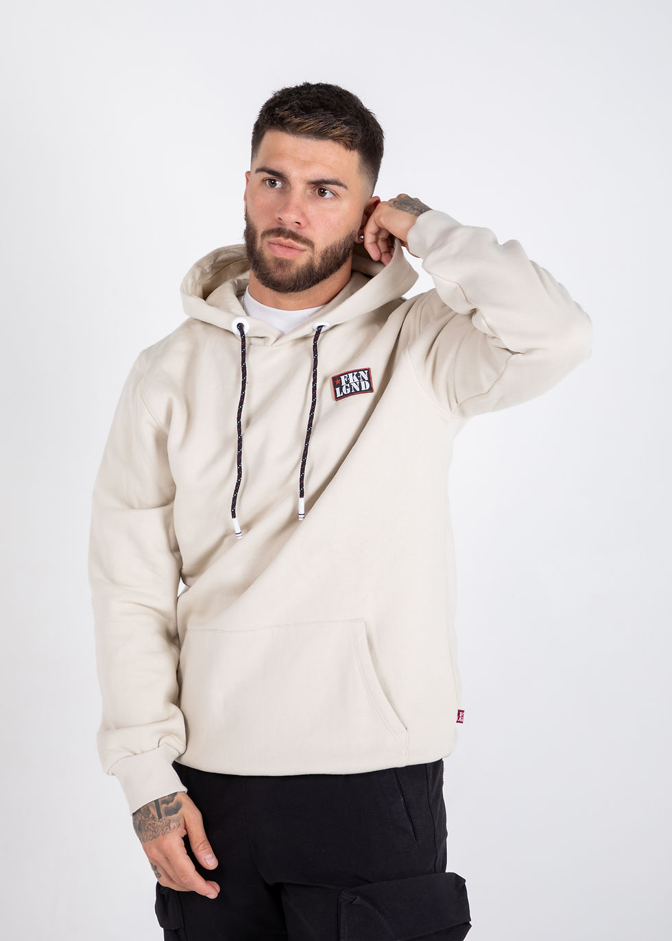 Miniatura: HOODIE - BREAST LOGO - SAND