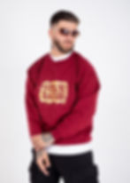 Thumbnail: SWEATSHIRT - GRAFFITTI CHEST LOGO - MAROON &YELLOW