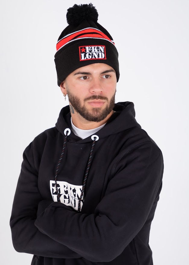 Thumbnail: Bobble Beanie - Black & Red