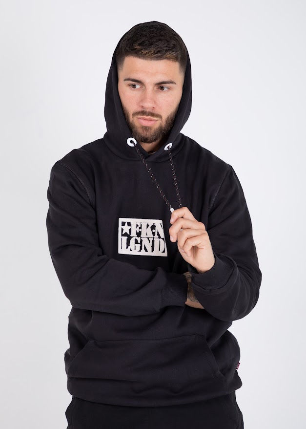 Thumbnail: HOODIE - CHEST LOGO - BLACK & WHITE