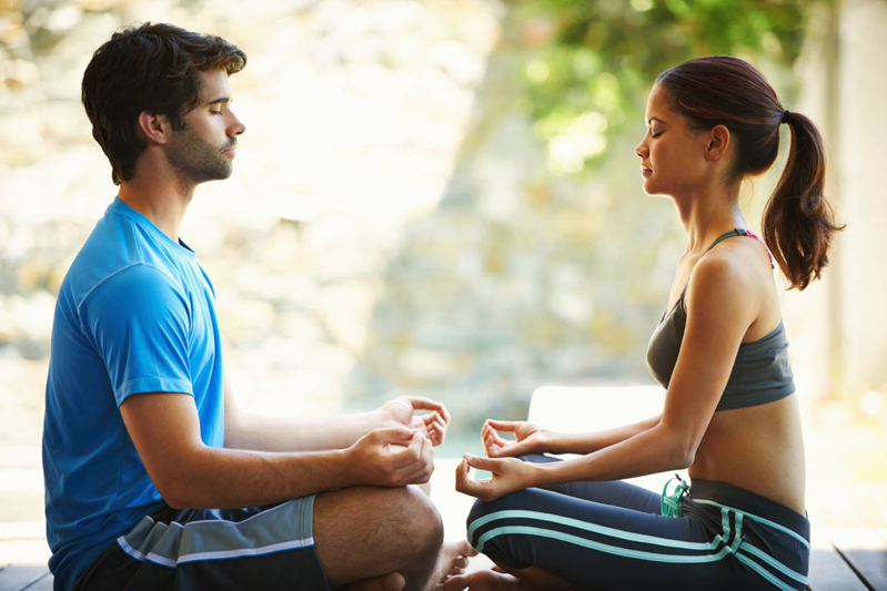 Couple practicing Mindfulness Exercise Together