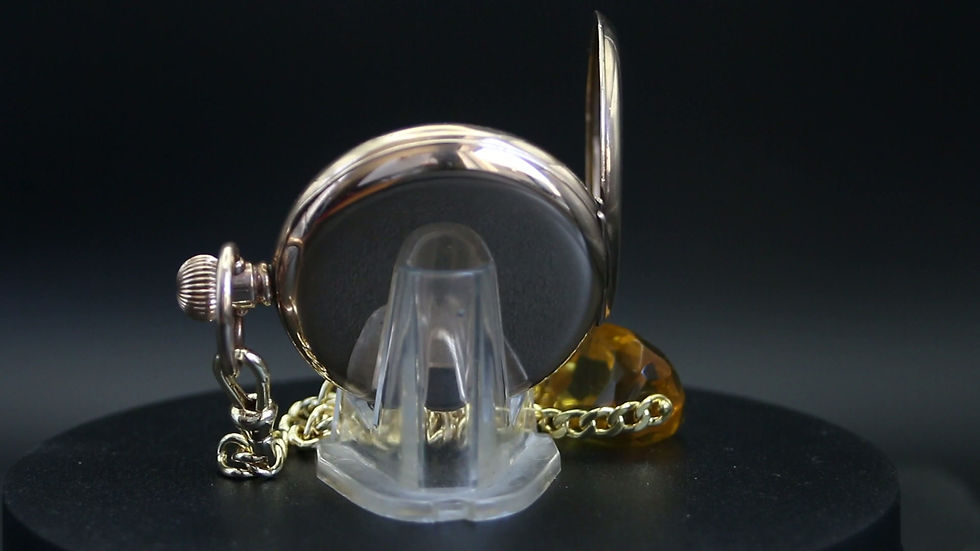 Miniatura: Antique Waltham 17J  Gold Filled Full Hunter Pocket Watch with Chain