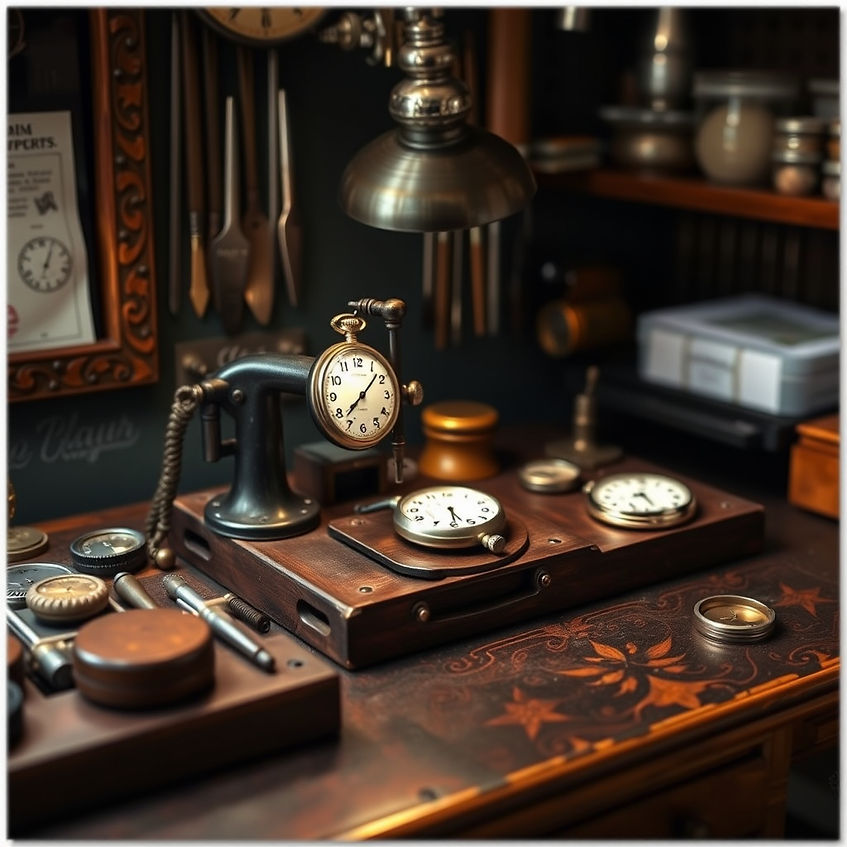 A vintage workshop scene