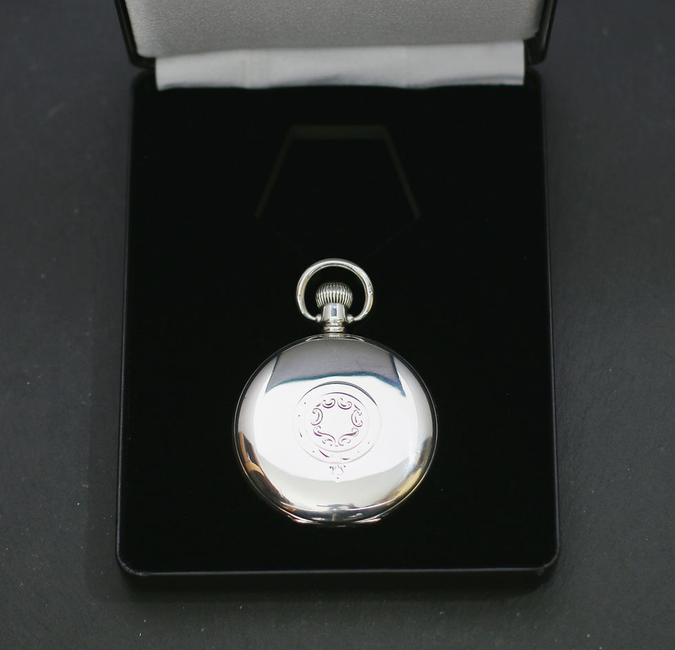 Thumbnail: Antique Waltham 15 Jewel Sterling Silver Hunter Pocket Watch