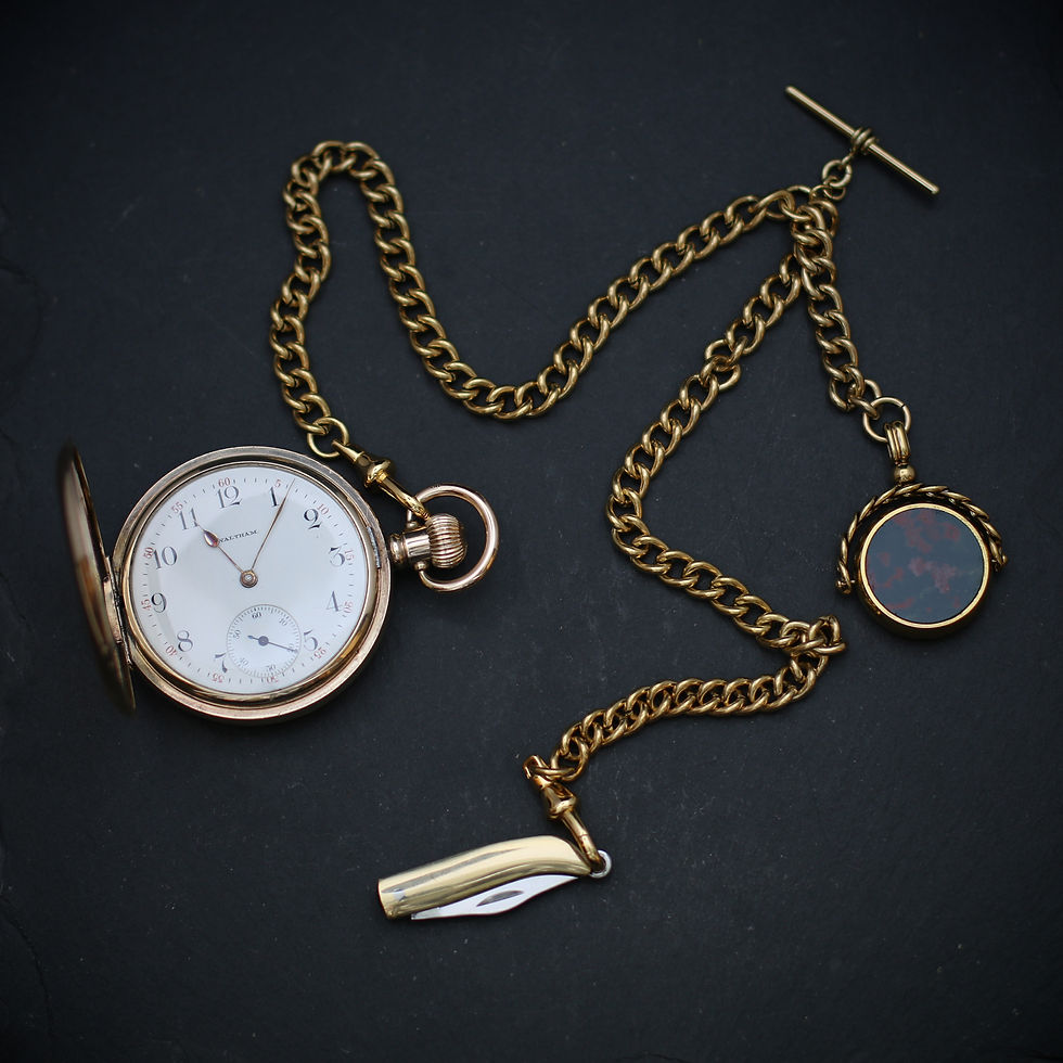 Miniatura: Outstanding Antique Waltham 17J Gold Filled Full Hunter Pocket Watch