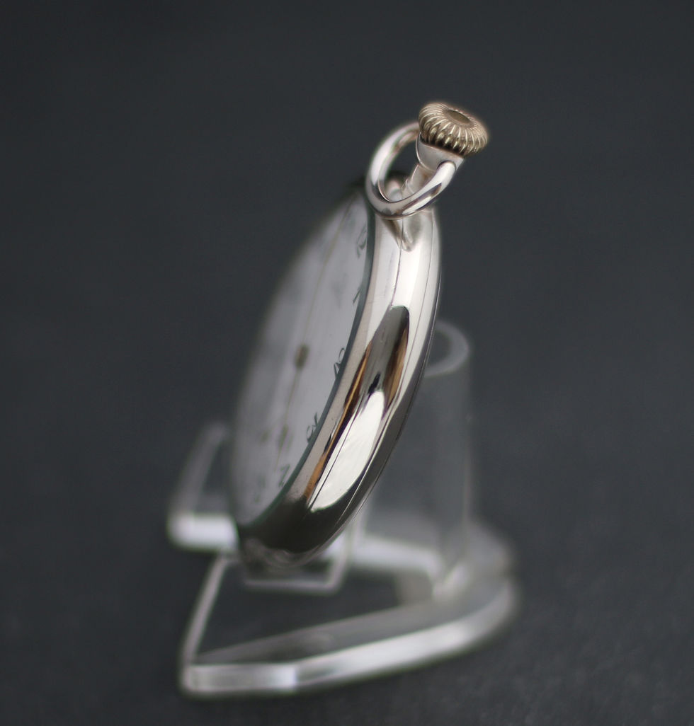 Thumbnail: Omega 15 Jewel Silver Pocket Watch with Case