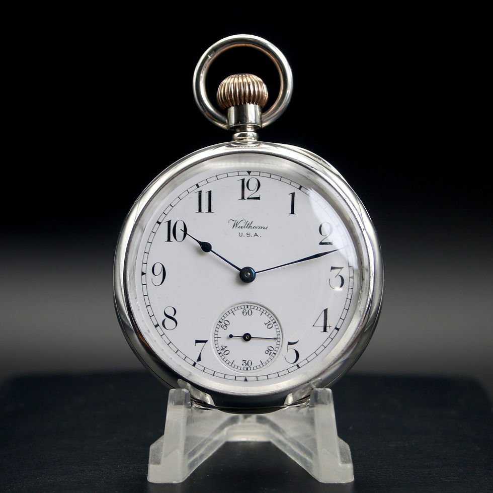 Waltham 21 Jewel Sterling Silver Open Face Pocket Watch