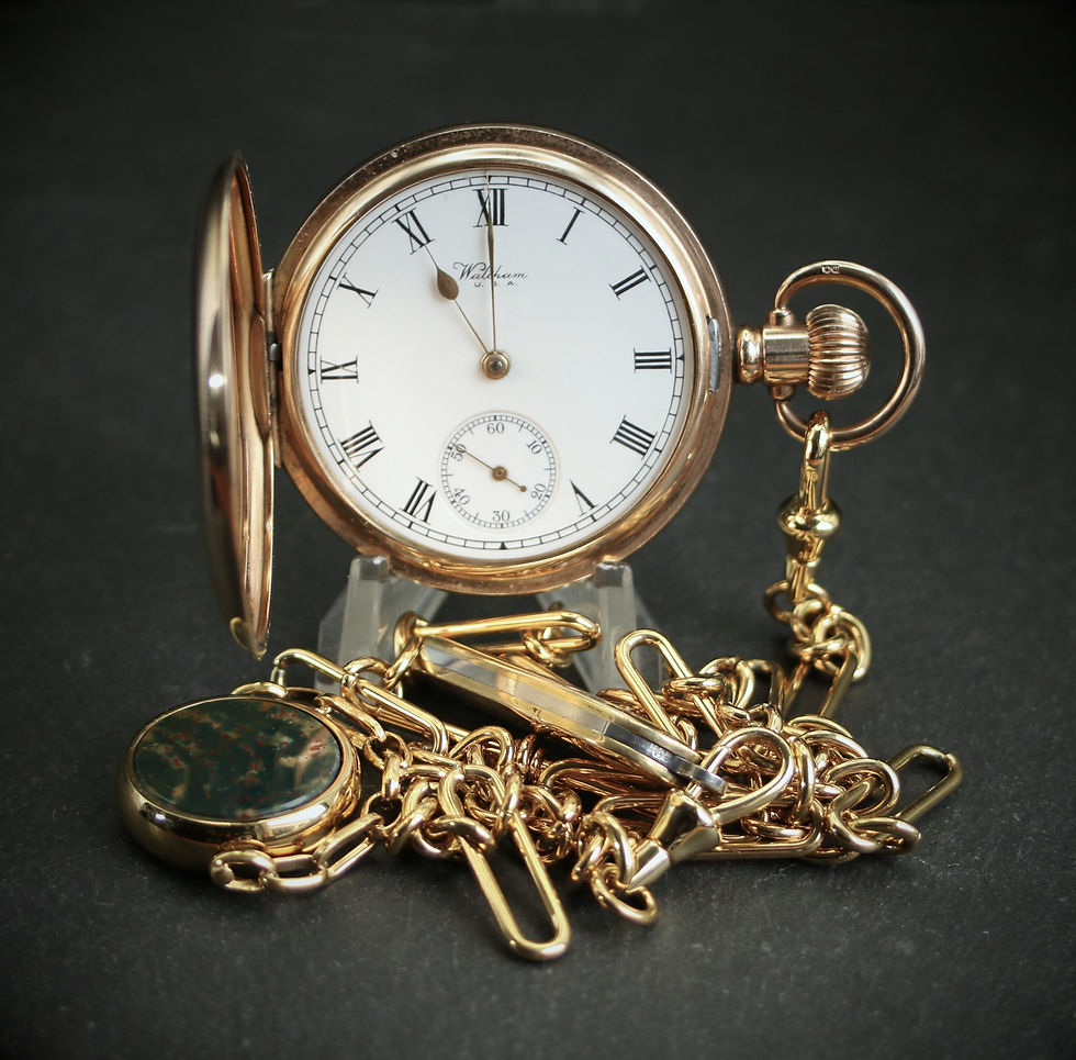 Beautiful Antique Waltham 17J Gold Filled Full Hunter Pocket Watch