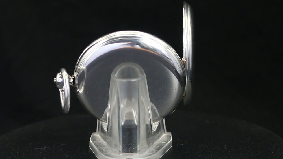 Thumbnail: Antique Dent Full Hunter Sterling Silver Fusee Pocket Watch