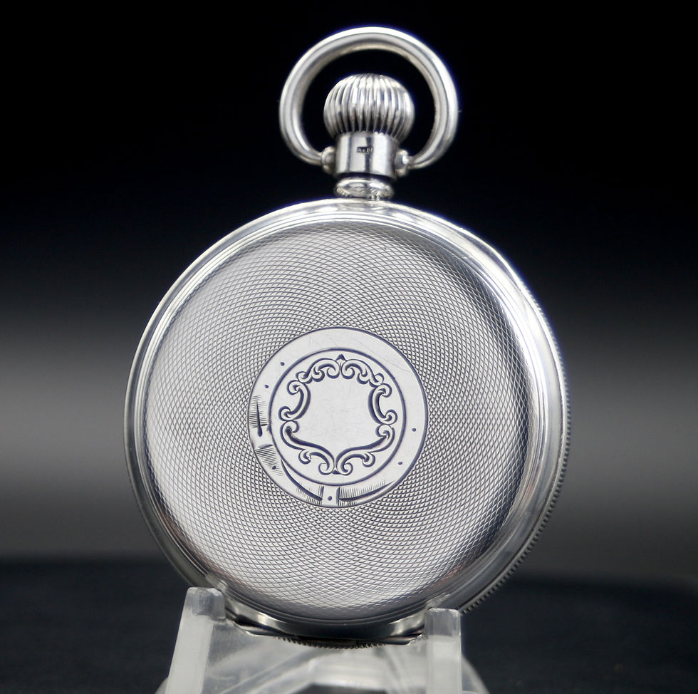 Thumbnail: Rolex 15 Jewel Open Face Pocket Watch Sterling Silver