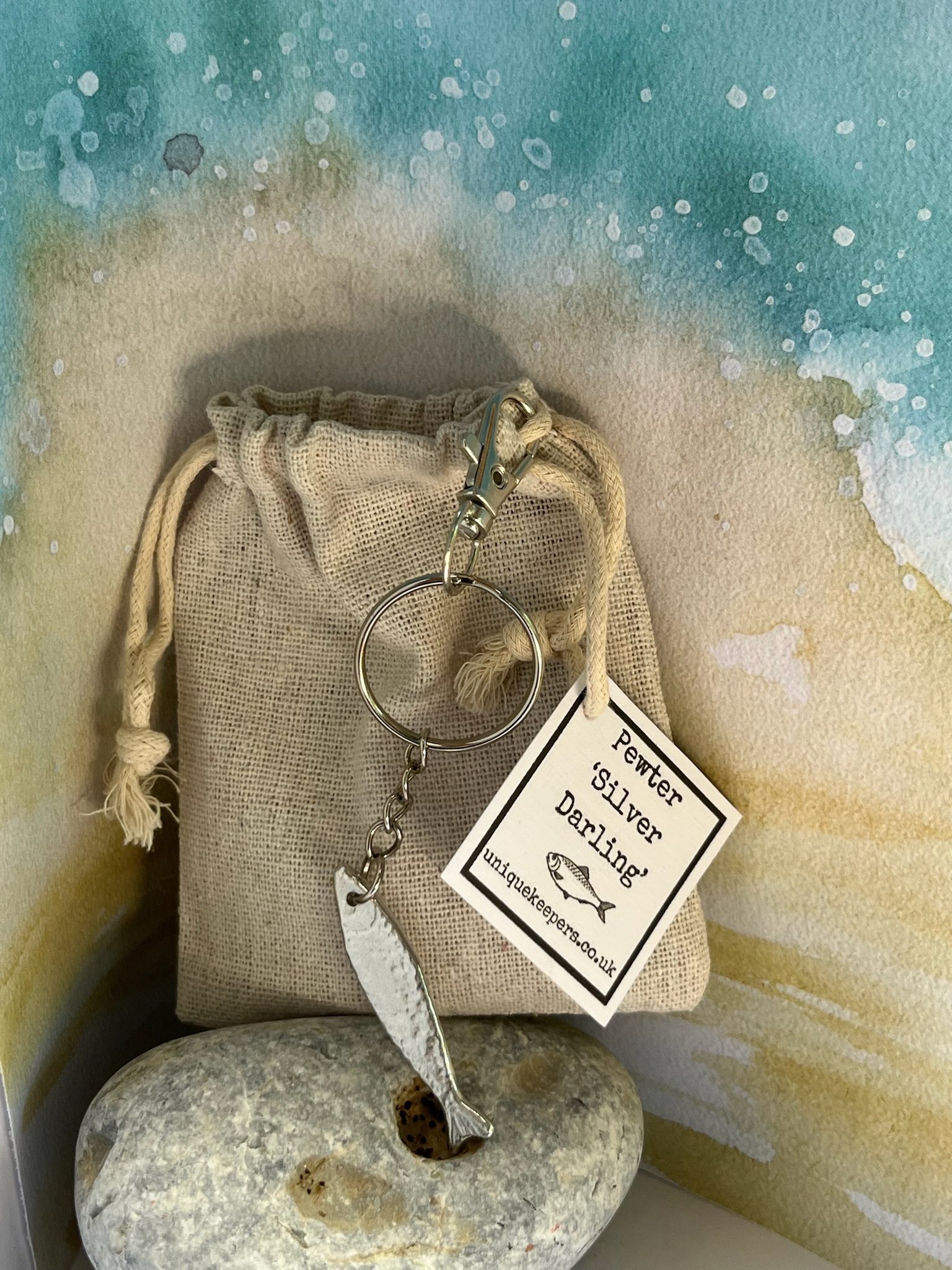 Thumbnail: Pewter Silver Darling Keychain/Bagcharm