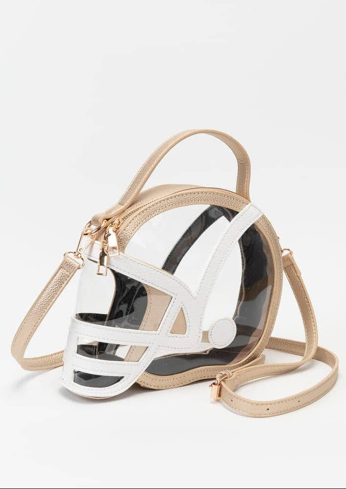 MiMi Wholesale - TG10902 Clear Gameday Football Helmet Satchel/Crossbody Bag