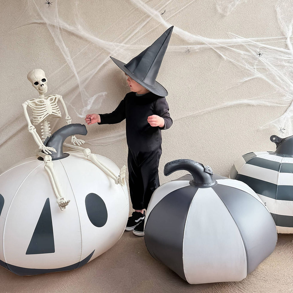 Sunnylife - Halloween Light Up Pumpkins Black & White Set of 3