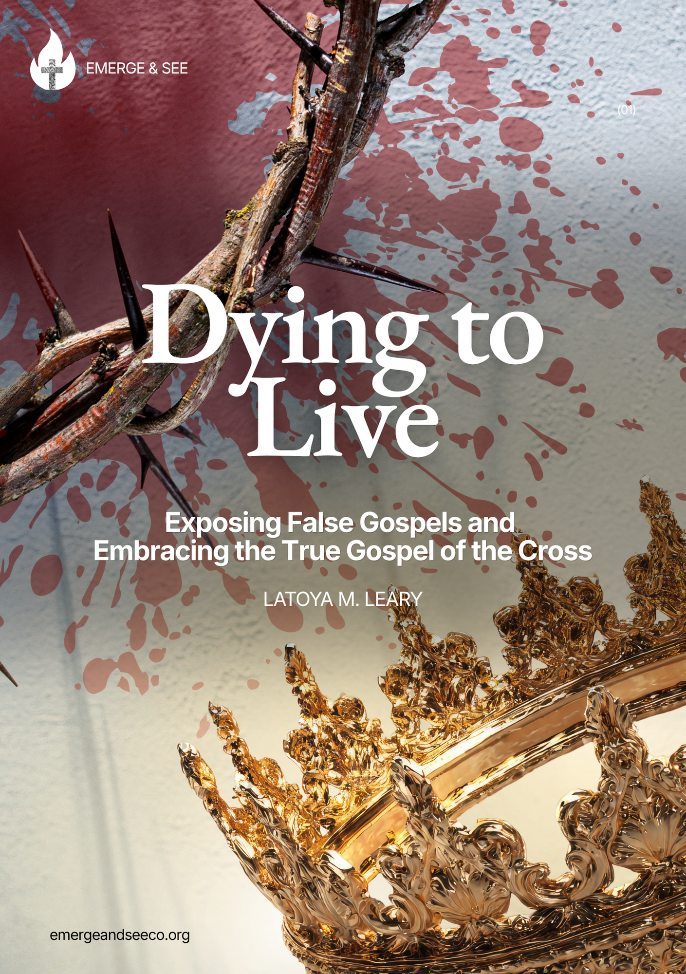 cover with title with blood splatter and crown