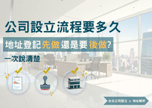公司設立流程要多久?地址登記先做還是後做?一次說清楚