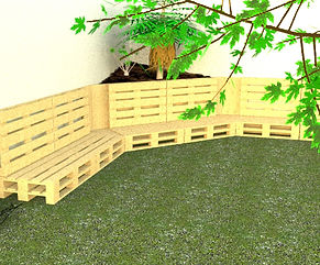 3D meuble canapé de jardin palettes