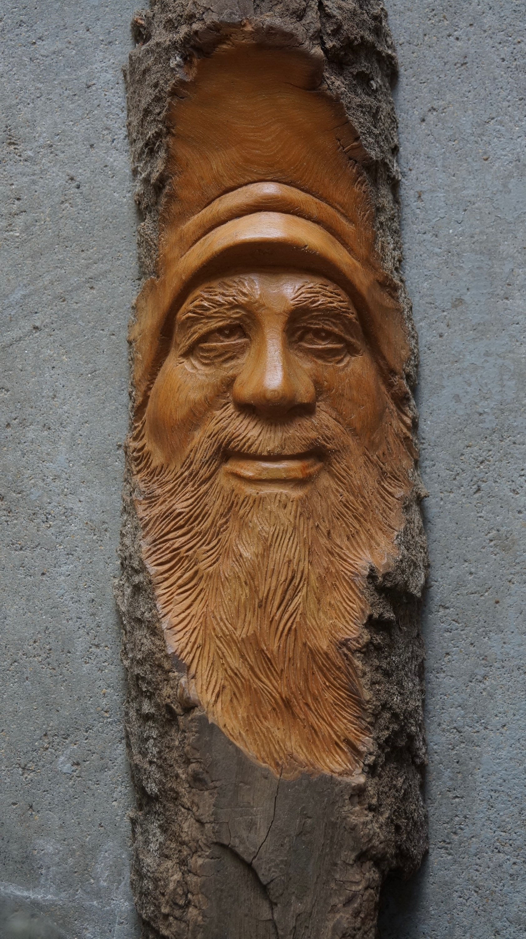  Happy Wood Spirit With Hat 