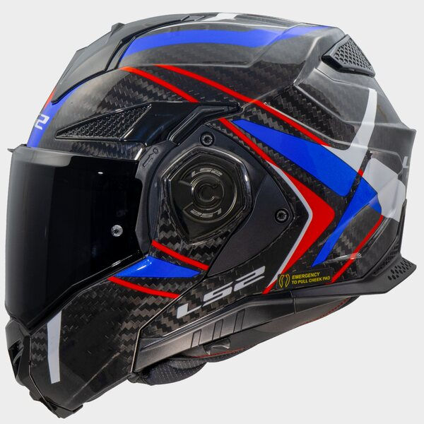 LS2 FF901 Advant X Carbon Future II Helmet white/blue/red