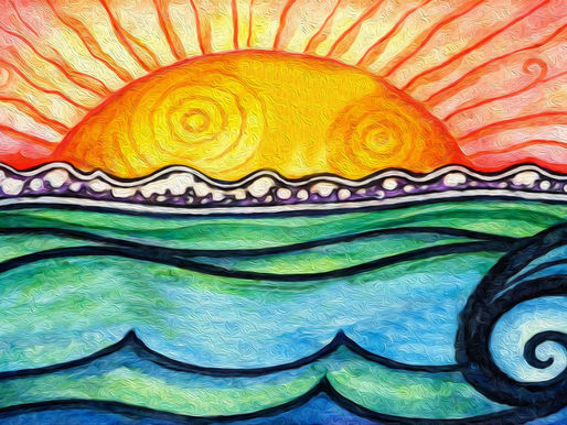 Dipinto di dun sole che sorge metafora della speranza