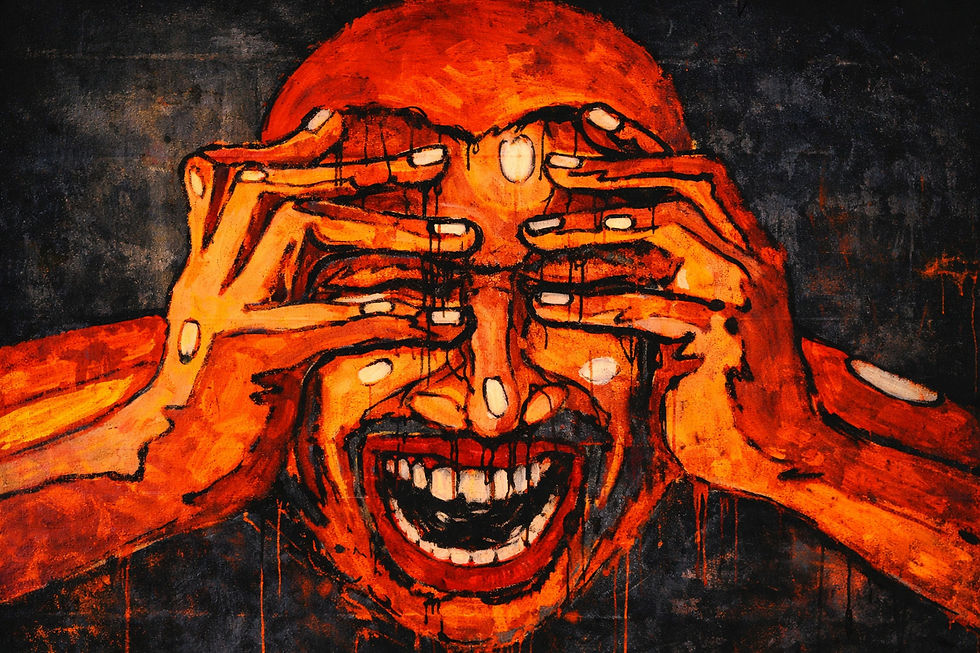 immagine di disperazione apparsa su un murales
