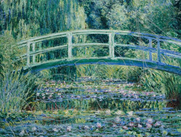 Immagine di un quadro di Monet Lo Stagno delle Ninfee e ponte giapponese