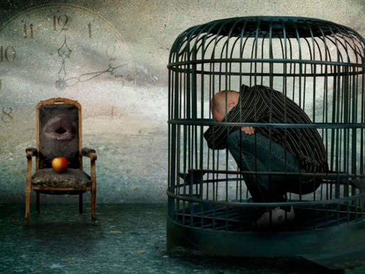 immagine di un uomo in gabbia