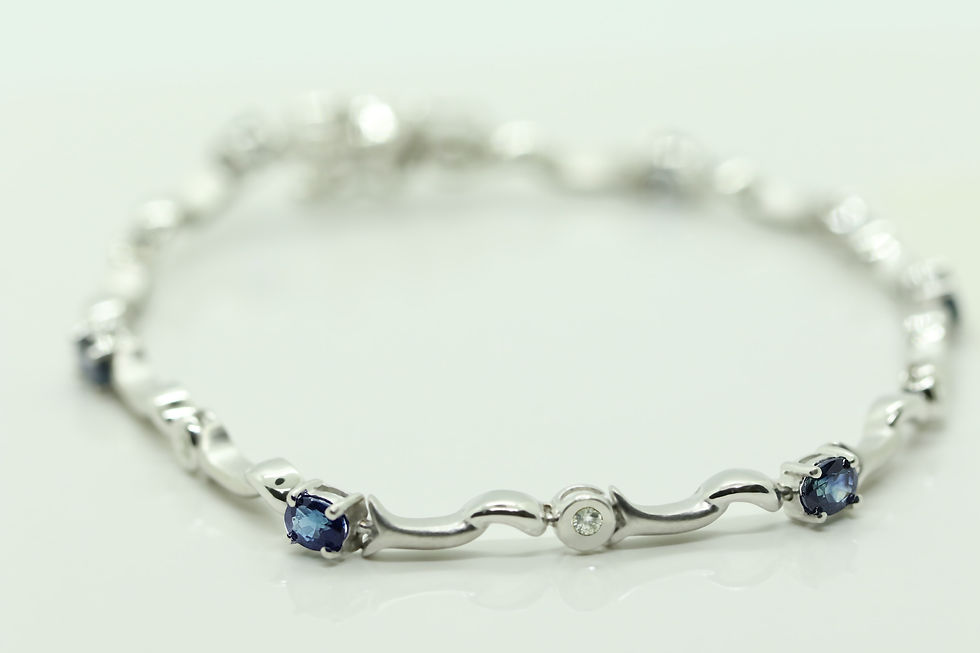 18K/750 Blue Sapphire Diamond Swirl