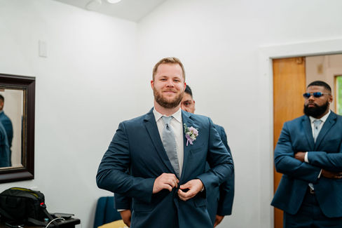 Cedar Springs Wedding. Groom getting ready