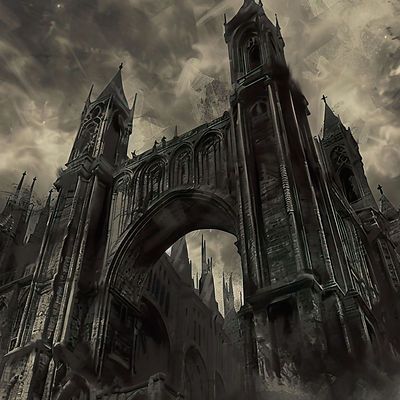 A-detailed-illustration-of-gothic-architecture-with-pointed-arches-gargoyles-and-flying-bu