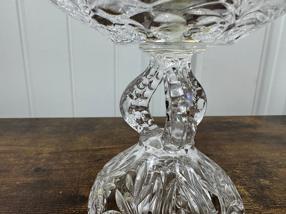 Thumbnail: Vintage Crystal Pedestal Fruit Bowl