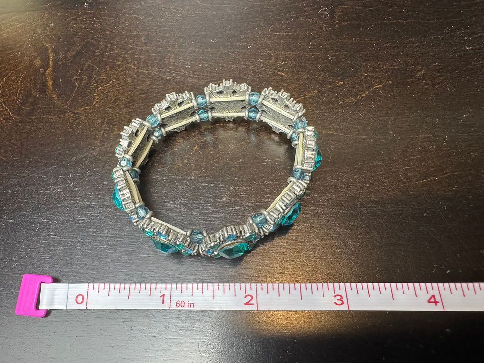 Thumbnail: Vintage Facetted Blue Flower Bracelet