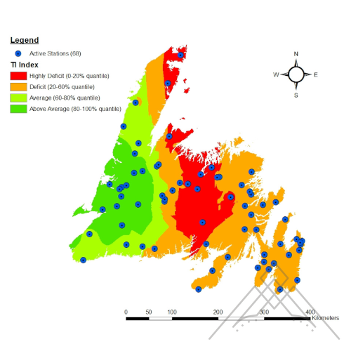 Newfoundland stations - TI index