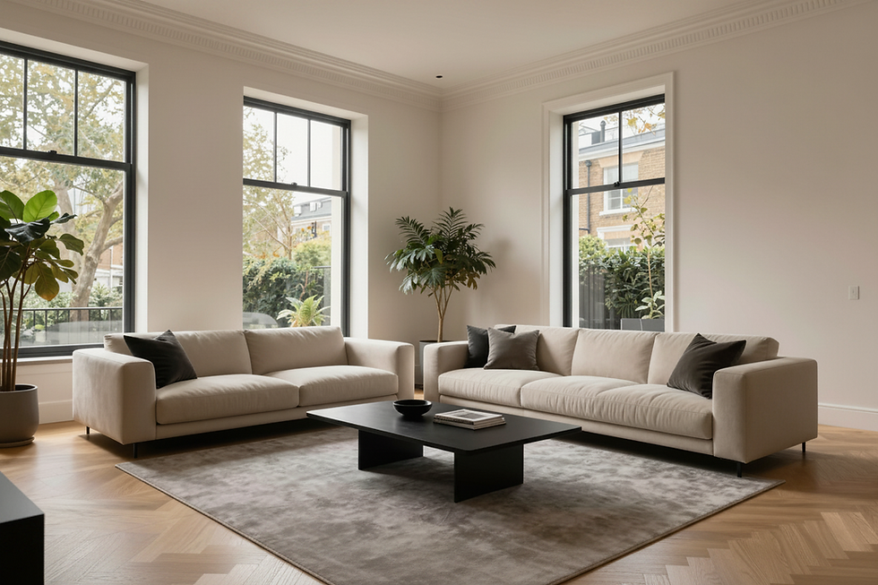 Minimalist modern living room setup | Legit Landlord Ltd