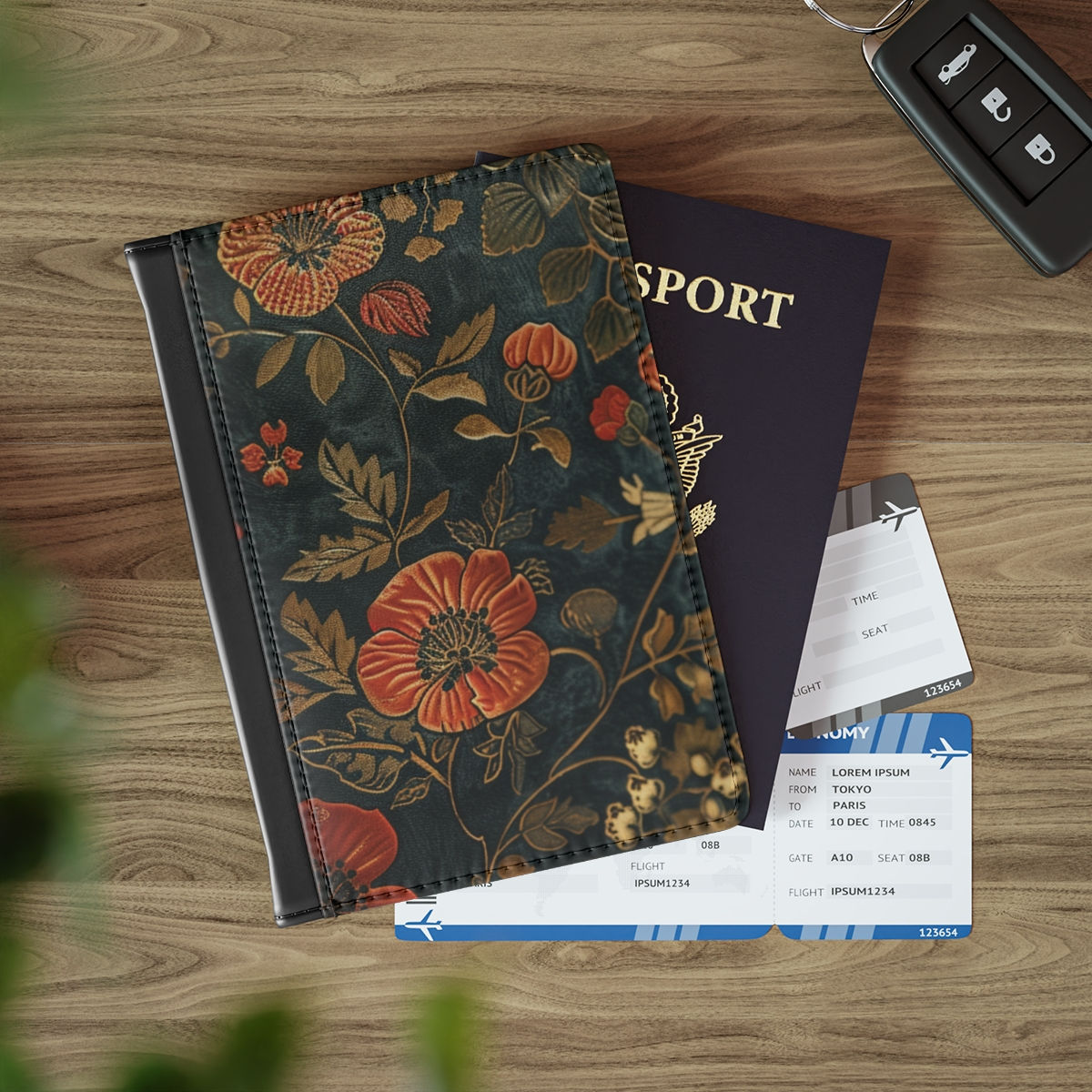 Flowery Passport Cover