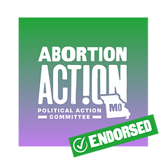 Abortion Action Missouri endorsed candidate badge