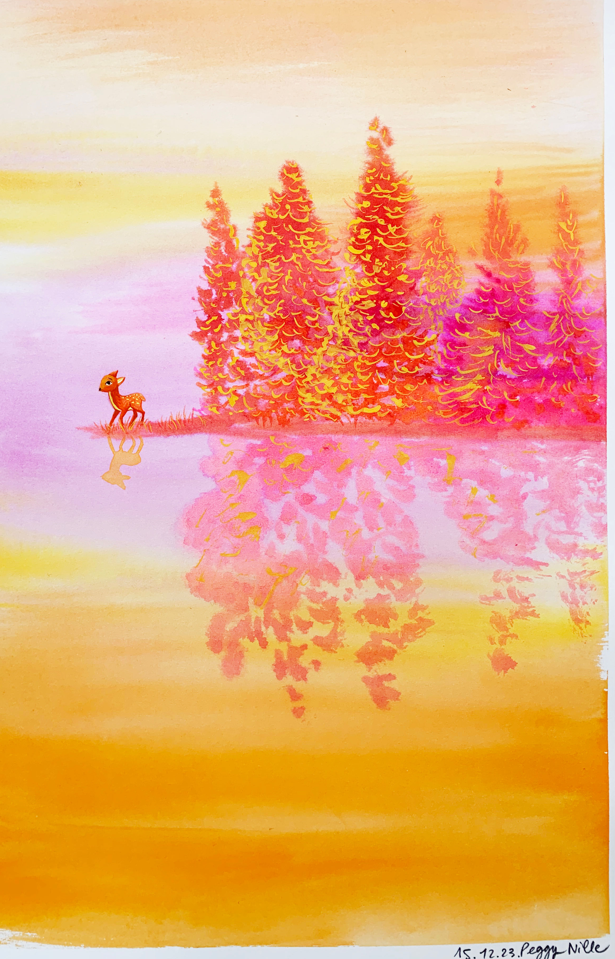 Bambi seul sur le lac