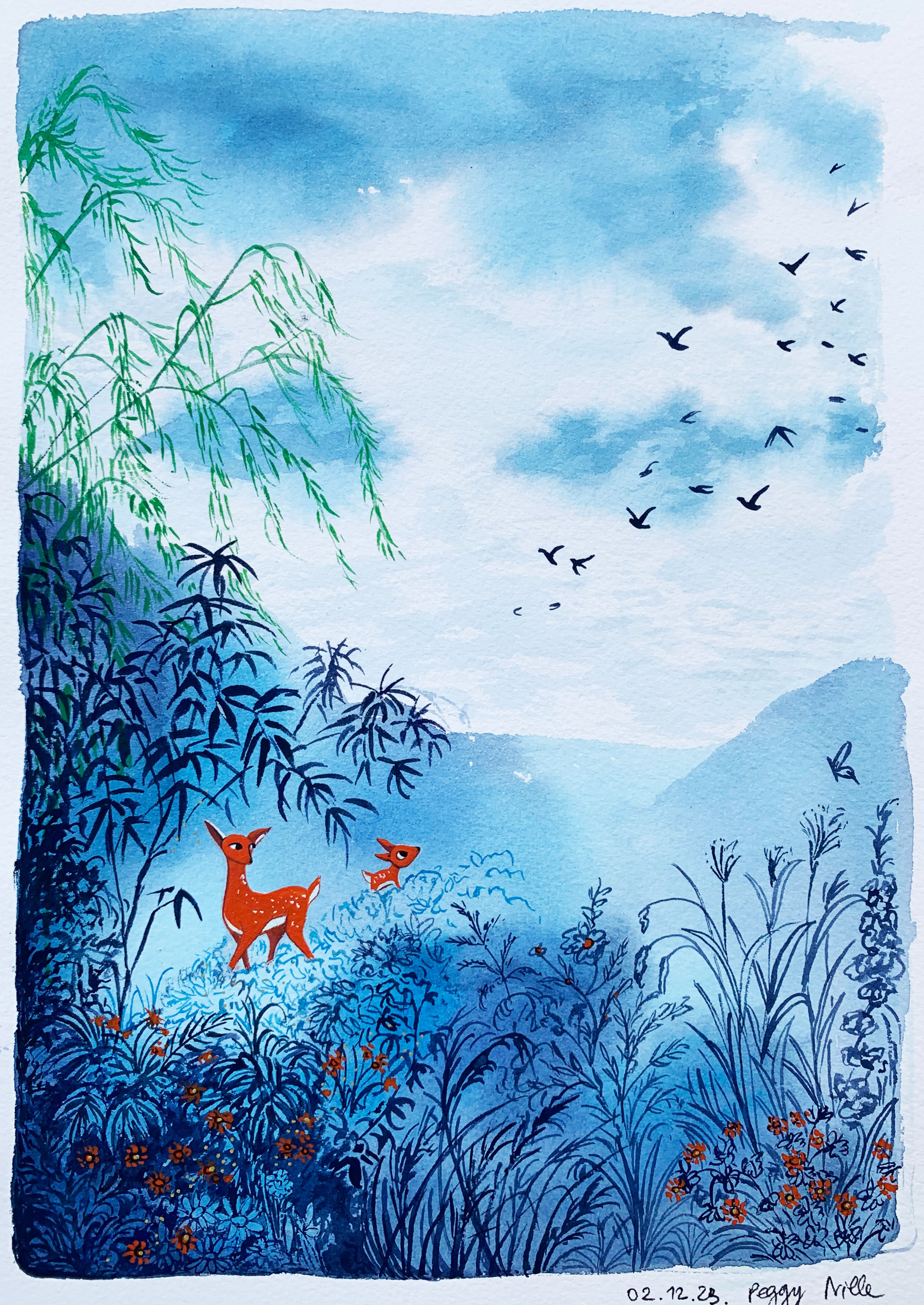 Bambi et sa mère aux bambous