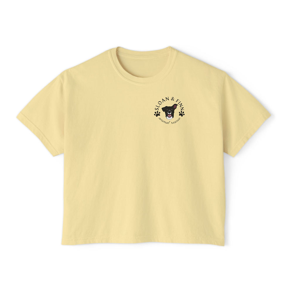 Thumbnail: Sloan and Finn Animal Rescue Logo | Boxy Tee
