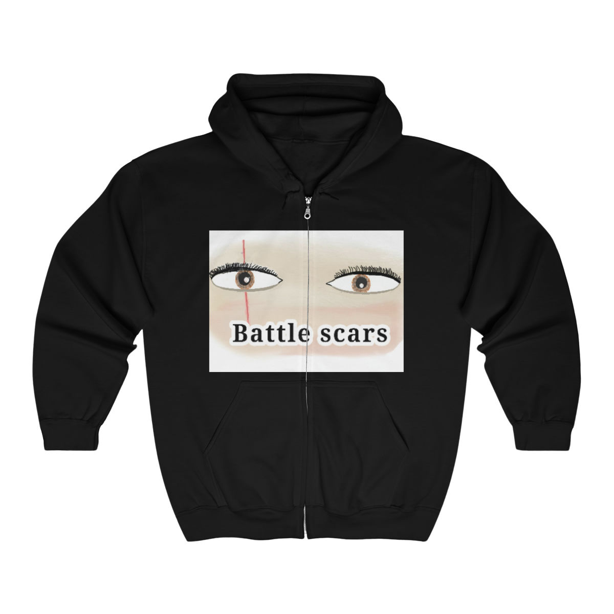 Unisex Heavy Blend™ Battle Scars Full Zip Hooded Sweatshirt